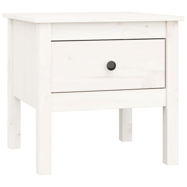 Weißer Beistelltisch Kiefer Massivholz 50x50 cm