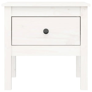 Weißer Beistelltisch Kiefer Massivholz 50x50 cm