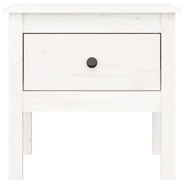 Weißer Beistelltisch Kiefer Massivholz 50x50 cm