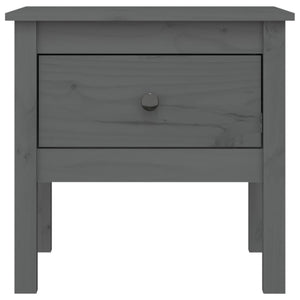 Grauer Beistelltisch Kiefer Massivholz 50x50 cm