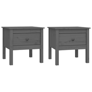 Graue Kiefer Beistelltische, 2er Set