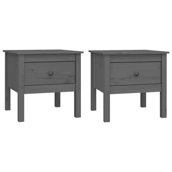 Graue Kiefer Beistelltische, 2er Set