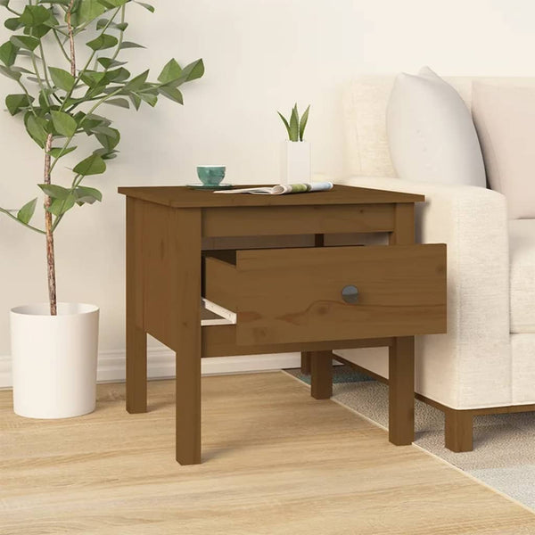Beistelltische 2er Set Honigbraun Kiefer Massivholz
