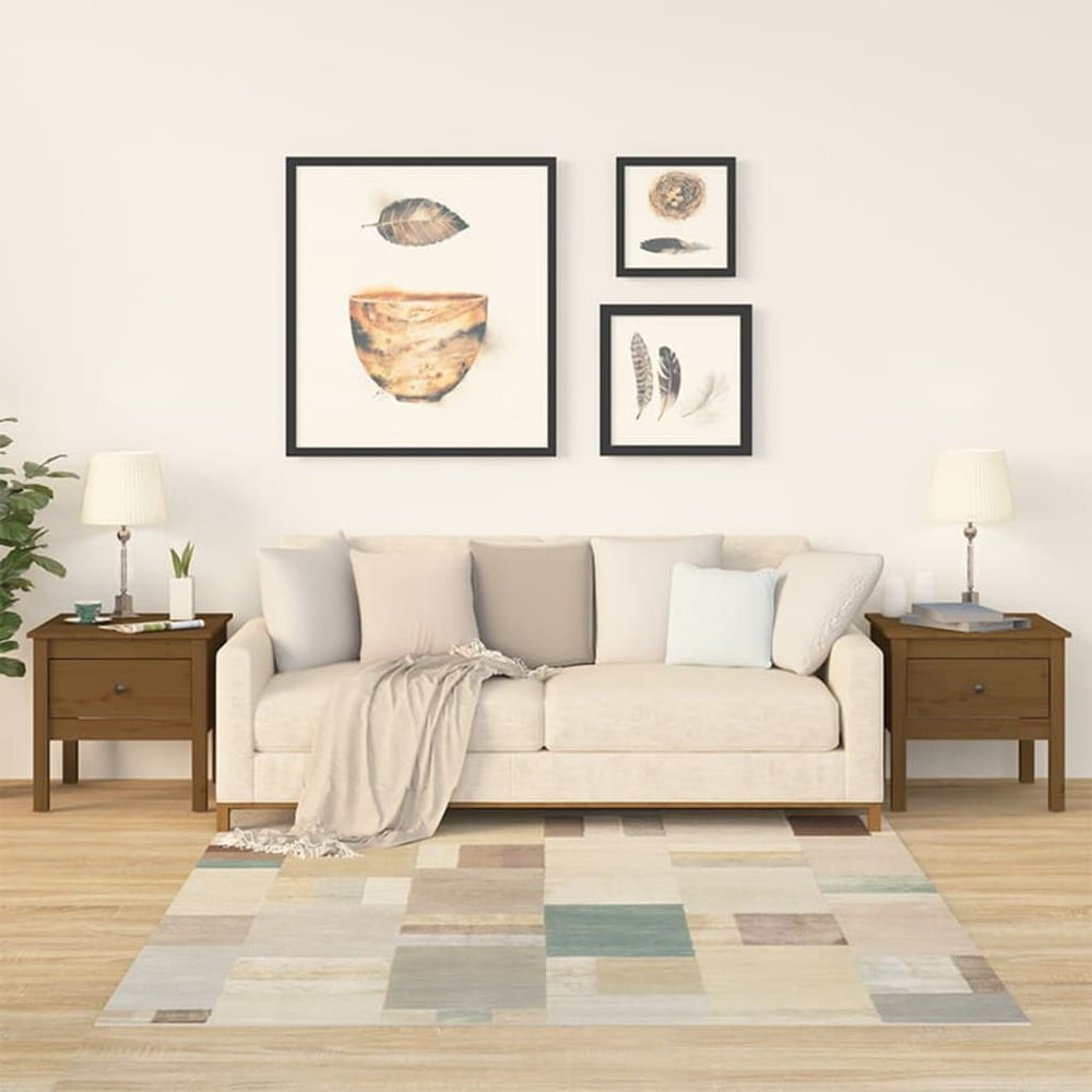 Beistelltische 2er Set Honigbraun Kiefer Massivholz
