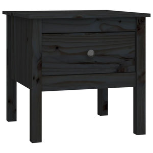 Schwarze Beistelltische 2er Set Kiefer Massivholz