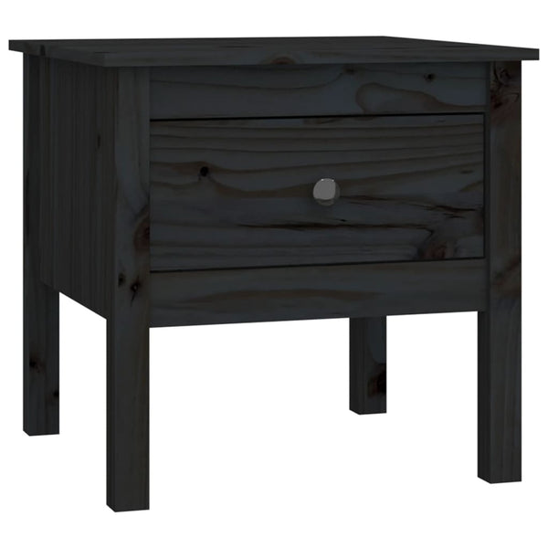Schwarze Beistelltische 2er Set Kiefer Massivholz