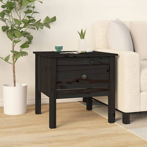 Schwarze Beistelltische 2er Set Kiefer Massivholz