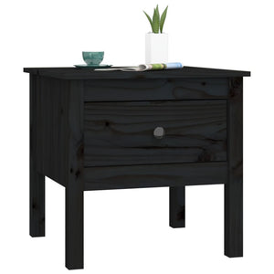 Schwarze Beistelltische 2er Set Kiefer Massivholz