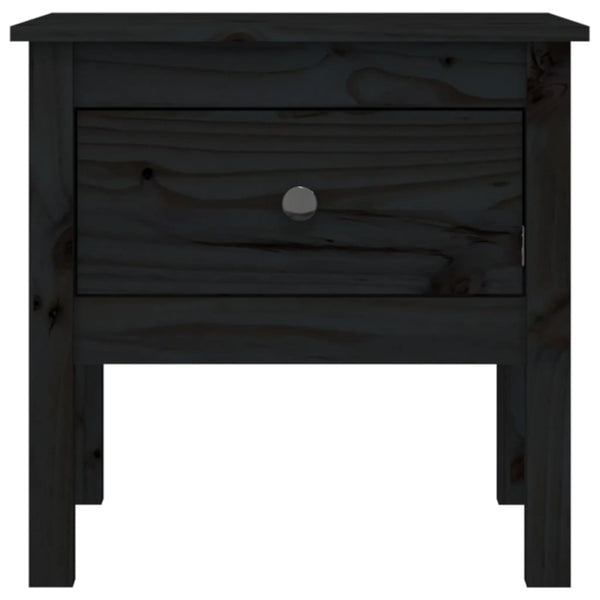 Schwarze Beistelltische 2er Set Kiefer Massivholz