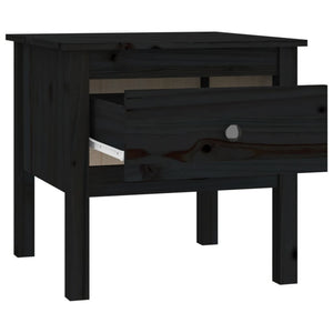 Schwarze Beistelltische 2er Set Kiefer Massivholz