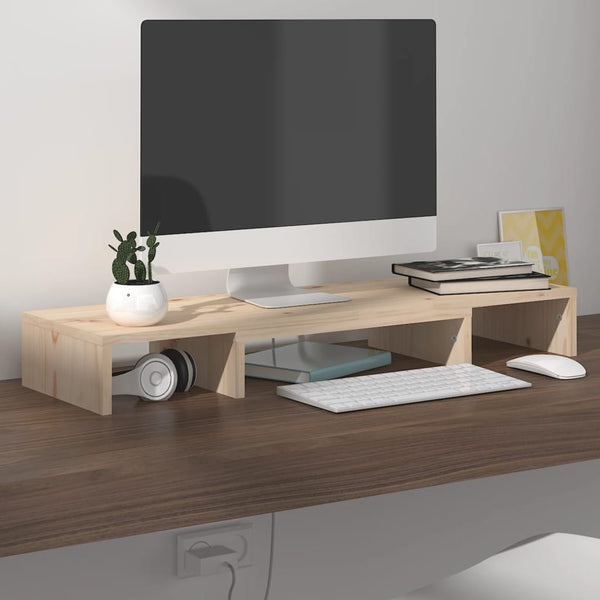 Monitorständer Kiefer Massivholz 80 cm