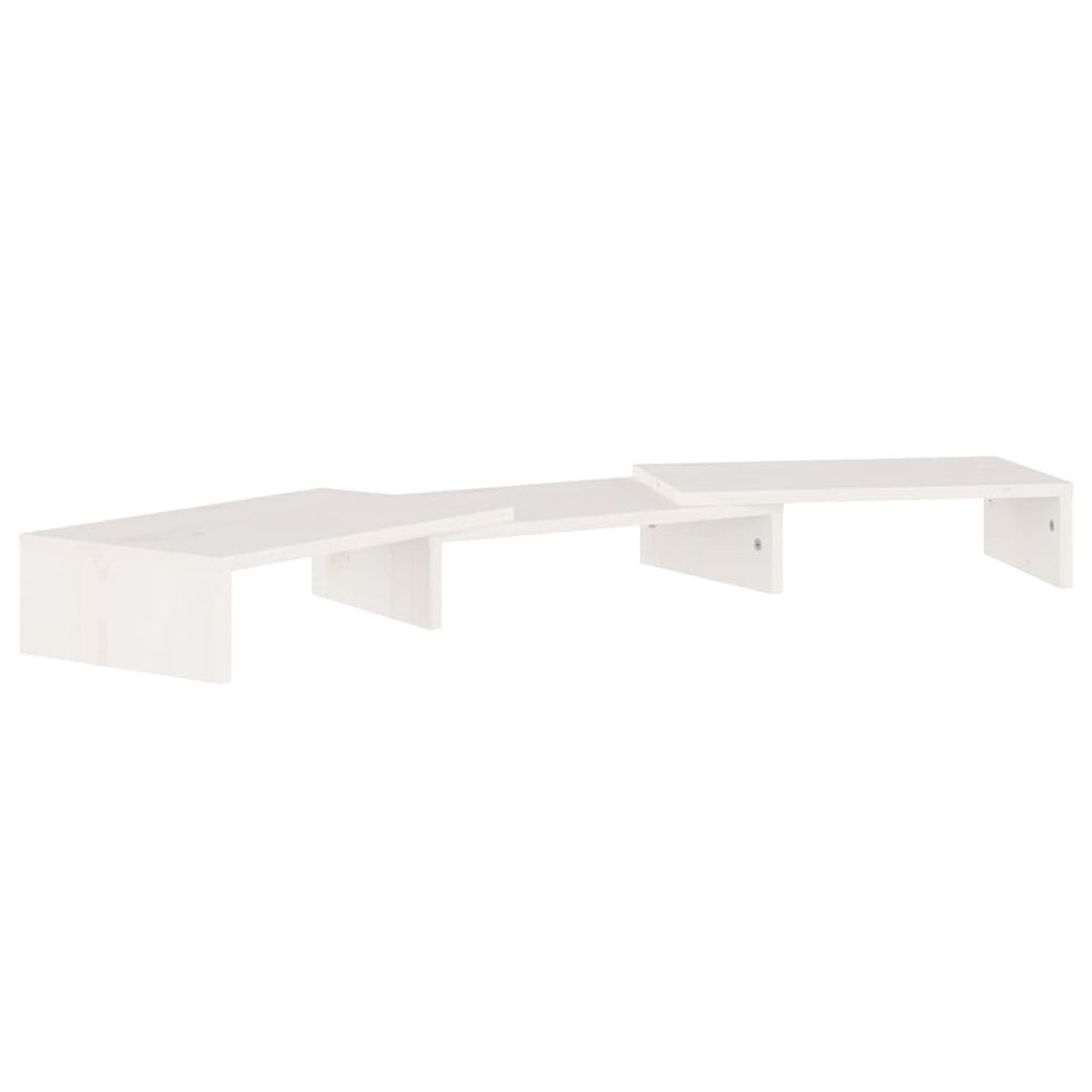 vidaXL Monitor Stand White 80x24x10.5 cm Solid Pine Wood