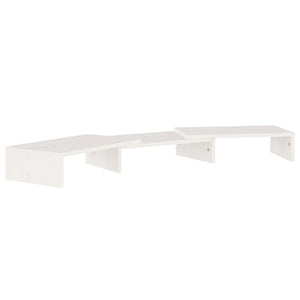 vidaXL Support d'écran Blanc 80x24x10,5 cm Bois de pin massif