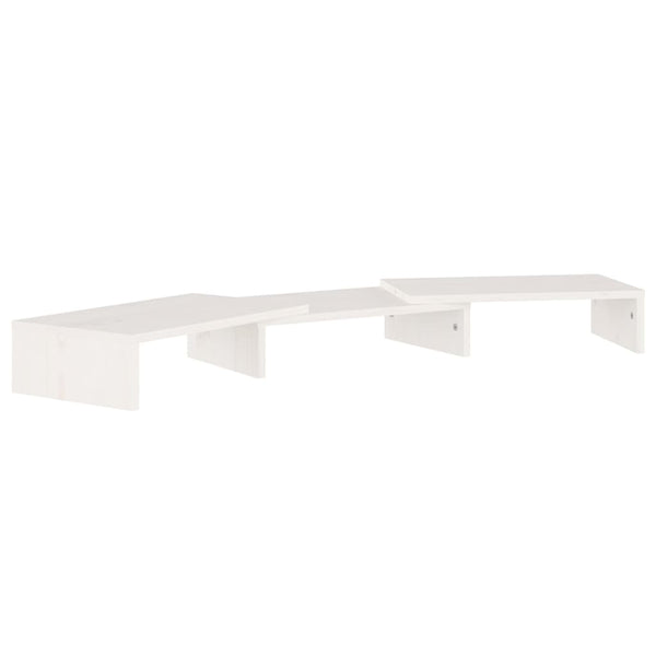 vidaXL Support d'écran Blanc 80x24x10,5 cm Bois de pin massif