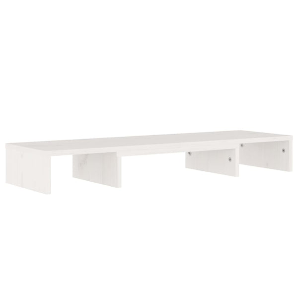 vidaXL Support d'écran Blanc 80x24x10,5 cm Bois de pin massif