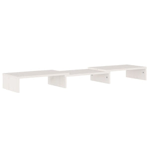 vidaXL Support d'écran Blanc 80x24x10,5 cm Bois de pin massif