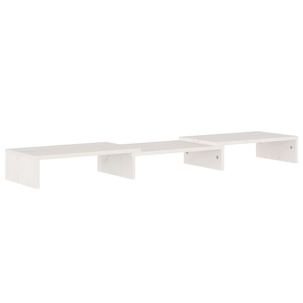 vidaXL Support d'écran Blanc 80x24x10,5 cm Bois de pin massif