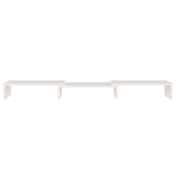 vidaXL Support d'écran Blanc 80x24x10,5 cm Bois de pin massif