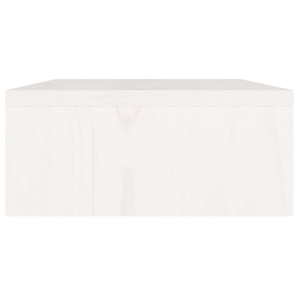 vidaXL Support d'écran Blanc 80x24x10,5 cm Bois de pin massif
