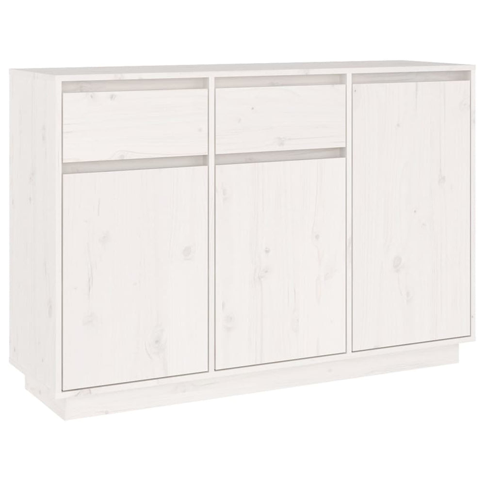 vidaXL Sideboard White 110x34x75 cm Solid Pine Wood