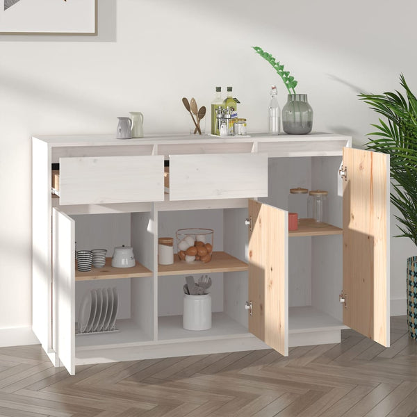 Weißes Sideboard 110 cm Kiefer Massivholz