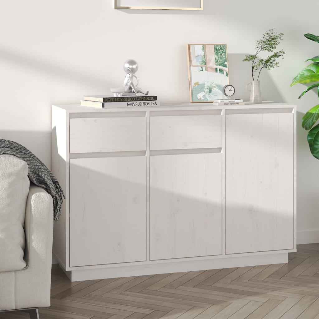 Weißes Sideboard 110 cm Kiefer Massivholz