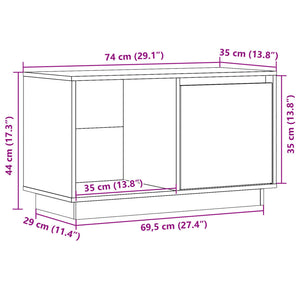 TV-Schrank Kiefer Massivholz 74 cm