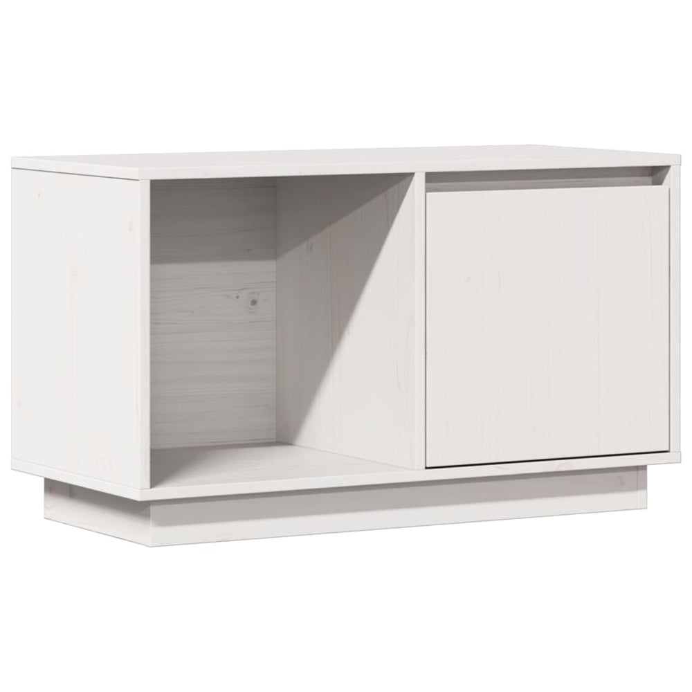 Weißer TV-Schrank Kiefer Massivholz 74 cm