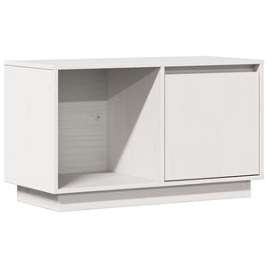 Weißer TV-Schrank Kiefer Massivholz 74 cm