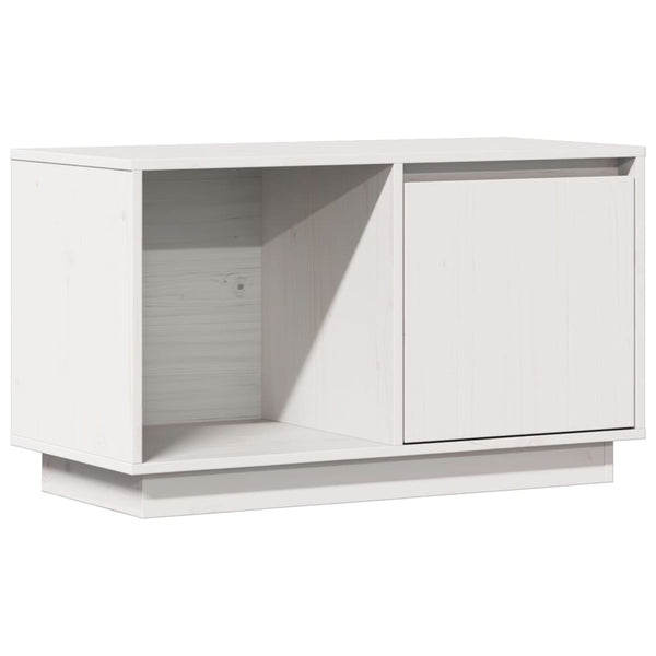 Weißer TV-Schrank Kiefer Massivholz 74 cm