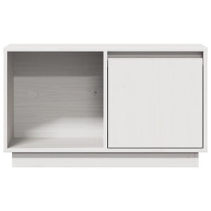 Weißer TV-Schrank Kiefer Massivholz 74 cm