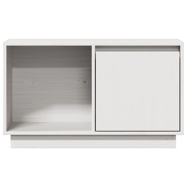Weißer TV-Schrank Kiefer Massivholz 74 cm