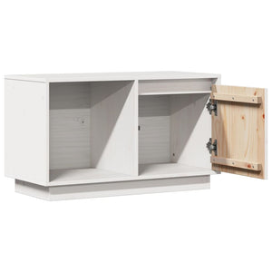 Weißer TV-Schrank Kiefer Massivholz 74 cm
