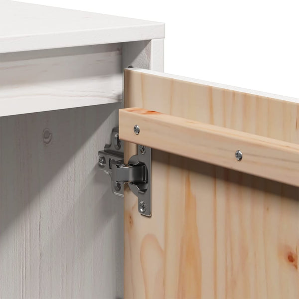 Weißer TV-Schrank Kiefer Massivholz 74 cm