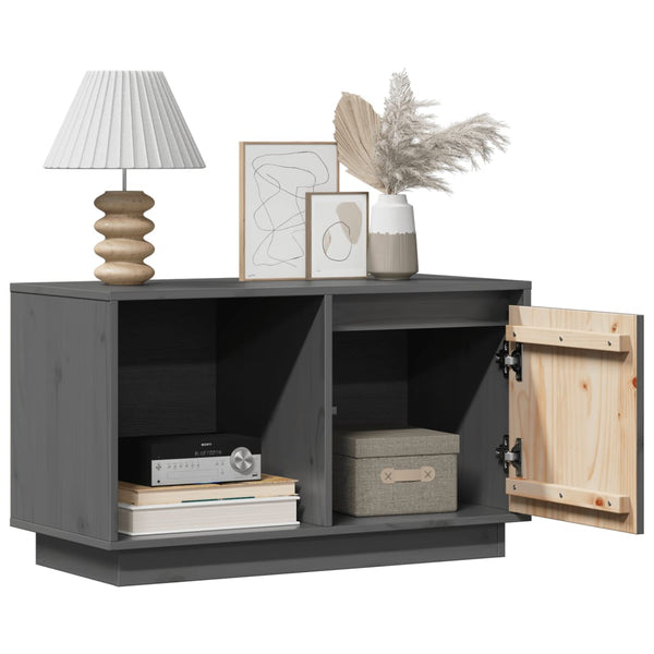 Grauer TV-Schrank aus Kiefernholz 74 cm