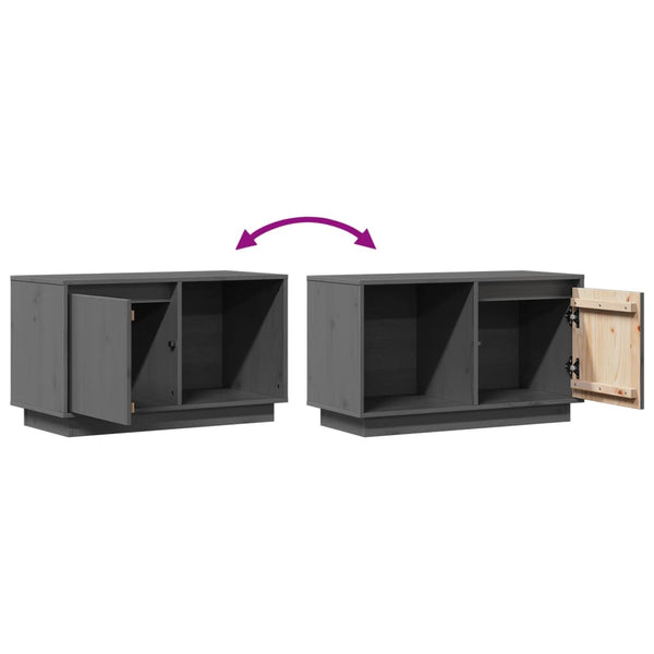 Grauer TV-Schrank aus Kiefernholz 74 cm