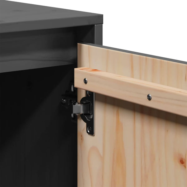 Grauer TV-Schrank aus Kiefernholz 74 cm