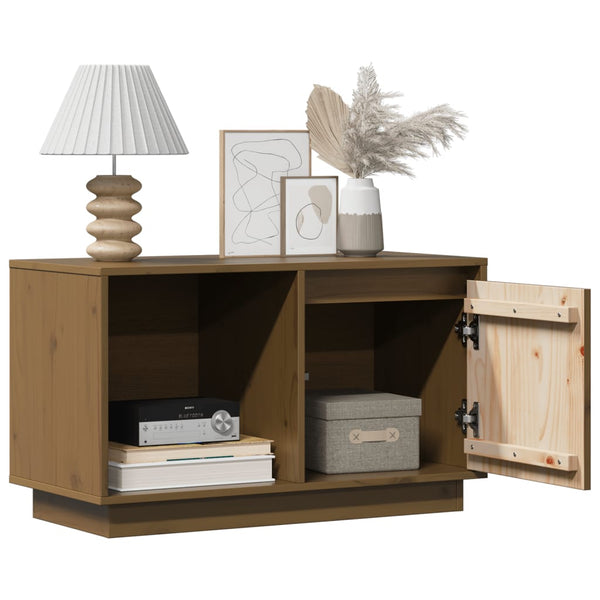 vidaXL Meuble TV marron miel 74x35x44 cm pin massif