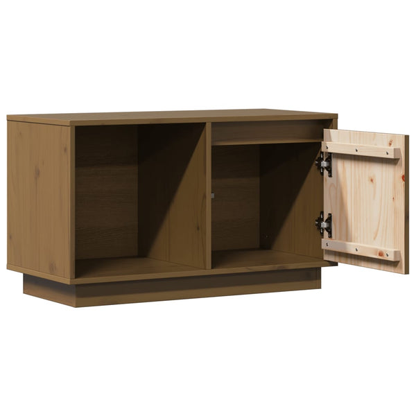 vidaXL Meuble TV marron miel 74x35x44 cm pin massif