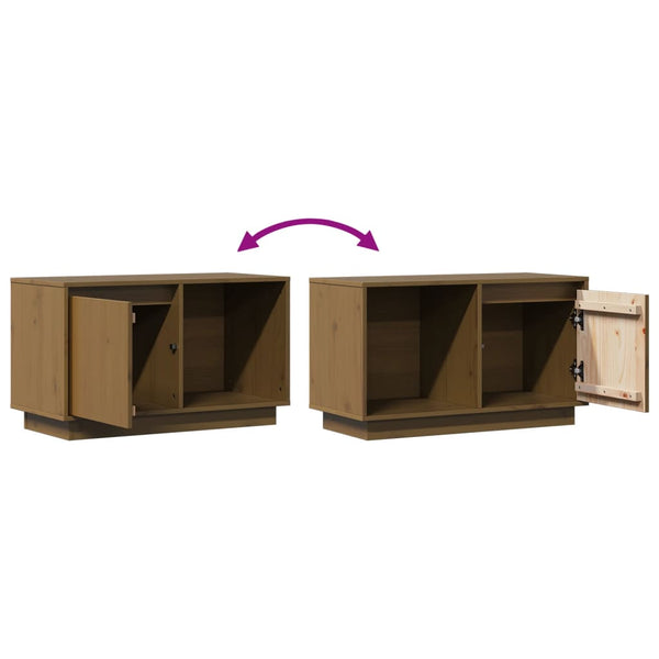 vidaXL Meuble TV marron miel 74x35x44 cm pin massif