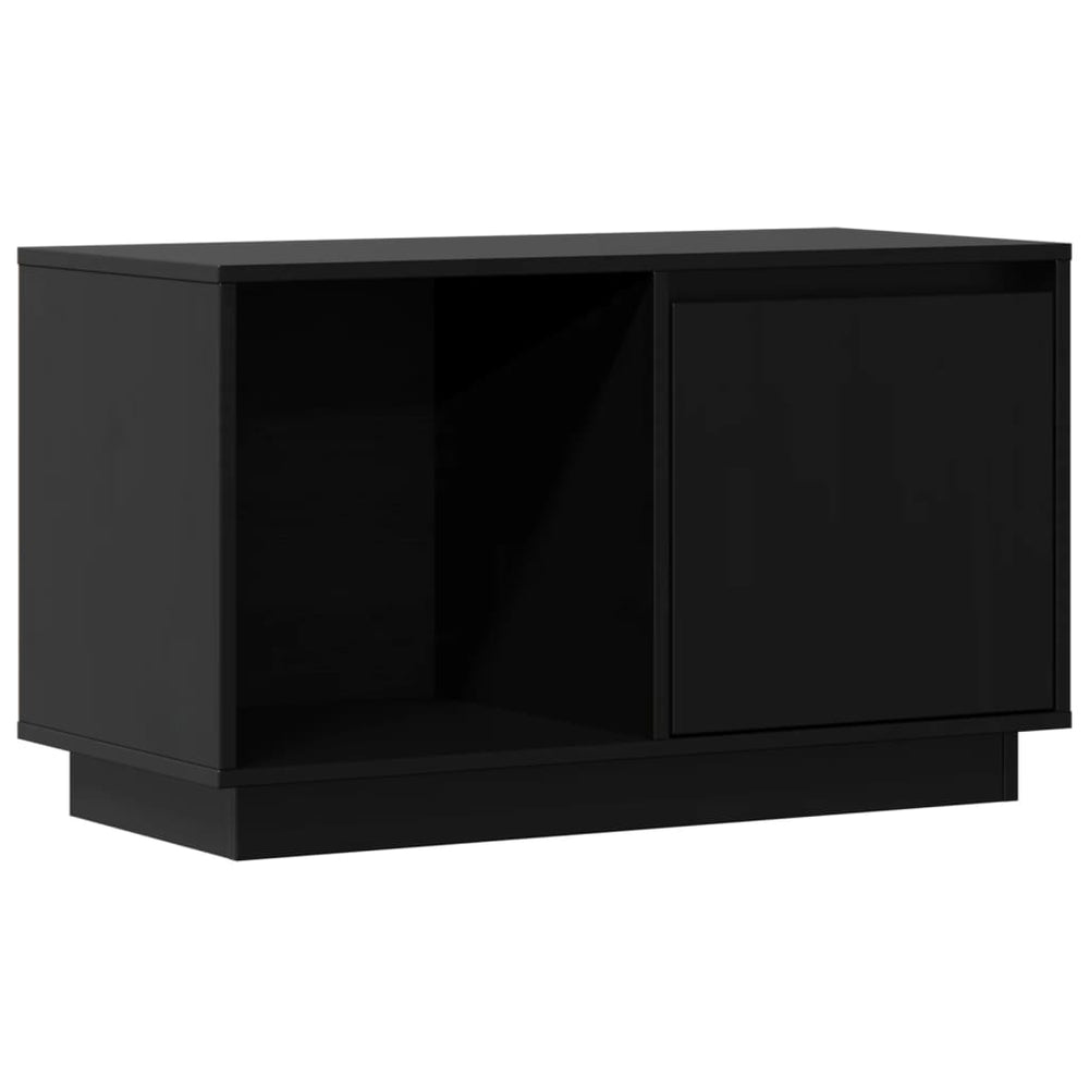 vidaXL TV Cabinet Black 74x35x44 cm Solid Pine Wood