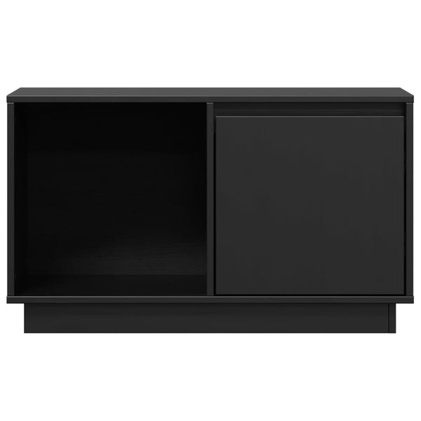 Schwarzer TV-Schrank Kiefer Massivholz 74 cm