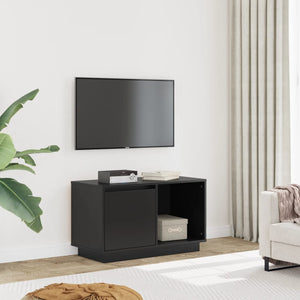 Schwarzer TV-Schrank Kiefer Massivholz 74 cm