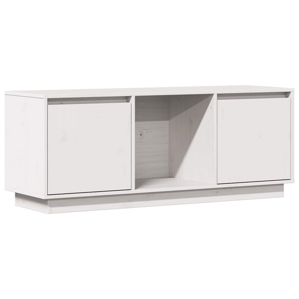 vidaXL TV Cabinet White 110.5x35x44 cm Solid Pine Wood