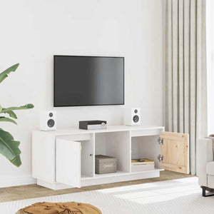 Weißer TV-Schrank 110,5cm Kiefer Massivholz
