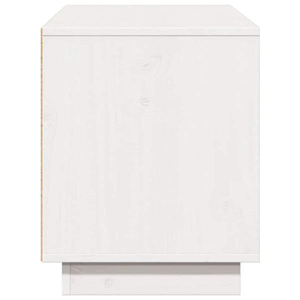 Weißer TV-Schrank 110,5cm Kiefer Massivholz