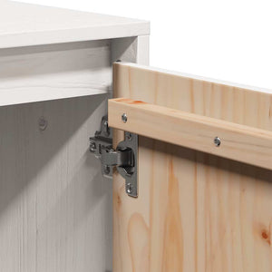 Weißer TV-Schrank 110,5cm Kiefer Massivholz