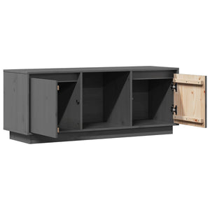 Grauer TV-Schrank 110,5 cm Kiefer Massivholz