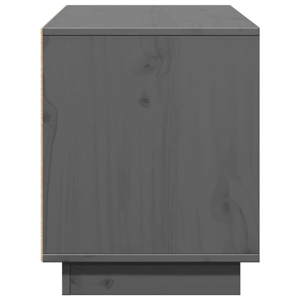 Grauer TV-Schrank 110,5 cm Kiefer Massivholz
