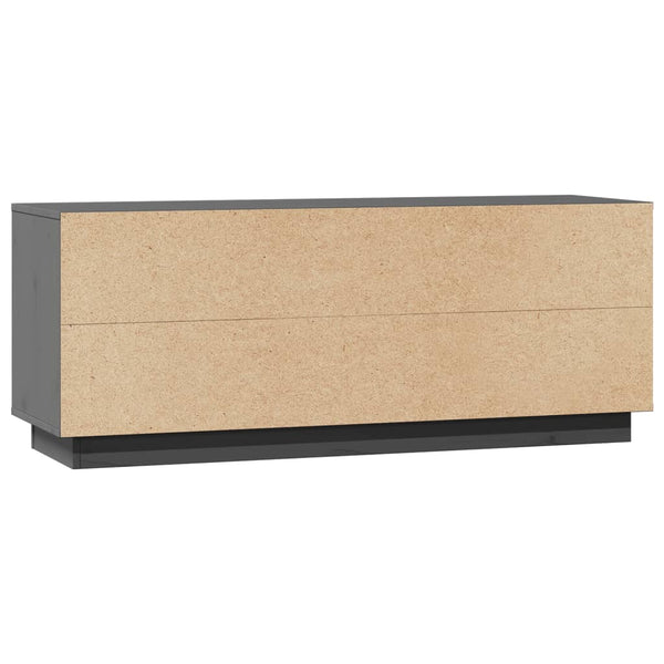 Grauer TV-Schrank 110,5 cm Kiefer Massivholz